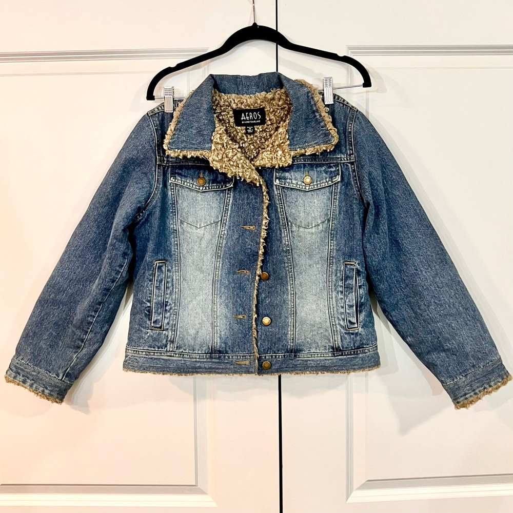 Denim, faux-fur lined jacket (petite)